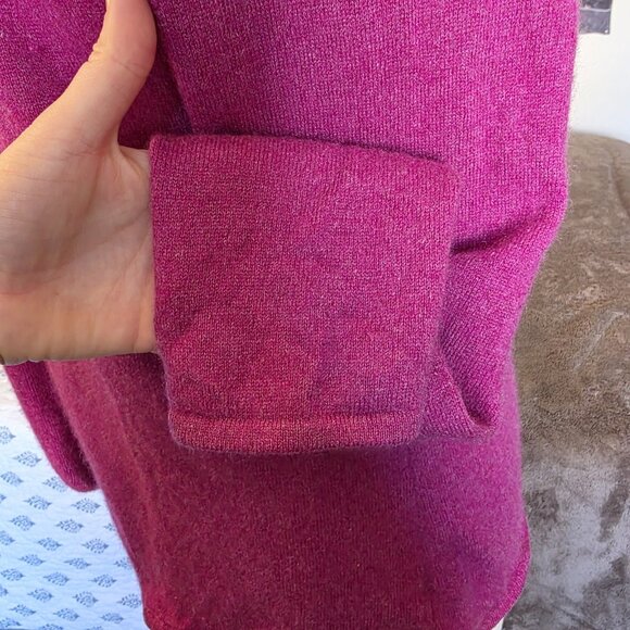 Neiman Marcus 100% Cashmere Blazer Sweater Jacket Women’s L Purple Magenta - Picture 7 of 14